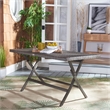 Safavieh Akita Wicker and Rattan Folding Table in Gray / Brown / White