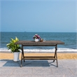 Safavieh Akita Wicker and Rattan Folding Table in Gray / Brown / White
