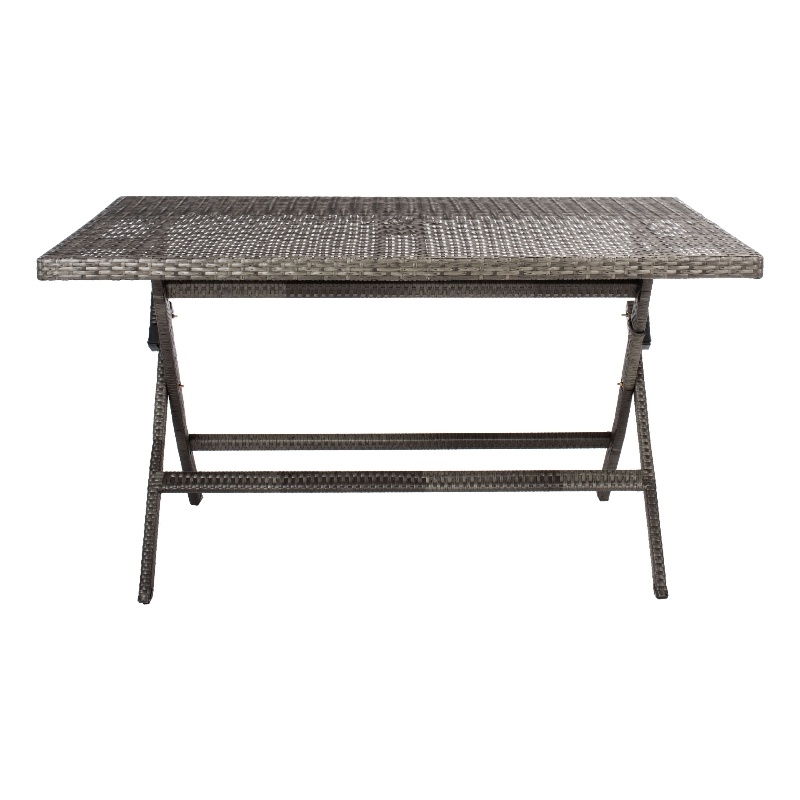 Safavieh Akita Wicker and Rattan Folding Table in Gray / Brown / White