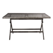 Safavieh Akita Wicker and Rattan Folding Table in Gray / Brown / White