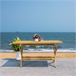 Safavieh Akita Wicker and Rattan Folding Table in Natural / White