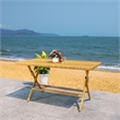 Safavieh Akita Wicker and Rattan Folding Table in Natural / White