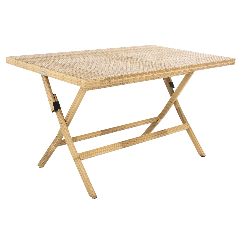 Safavieh Akita Wicker and Rattan Folding Table in Natural / White