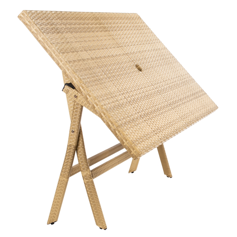 Safavieh Akita Wicker and Rattan Folding Table in Natural / White