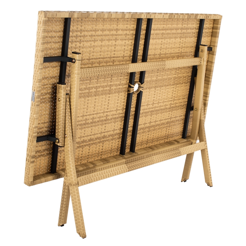 Safavieh Akita Wicker and Rattan Folding Table in Natural / White