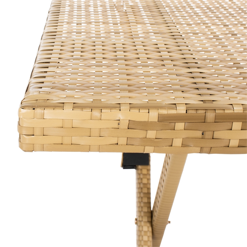 Safavieh Akita Wicker and Rattan Folding Table in Natural / White
