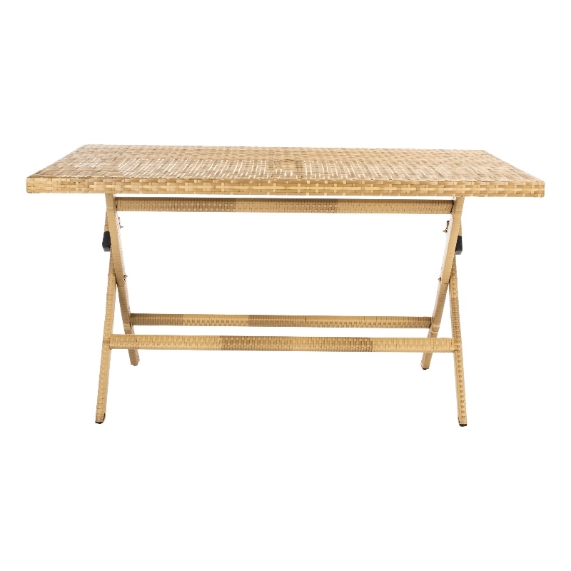 Safavieh Akita Wicker and Rattan Folding Table in Natural / White