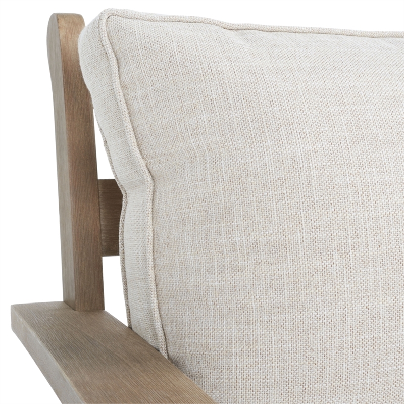 Safavieh Santa Cruz Wood Patio Sectional Sofa in Natural / Beige