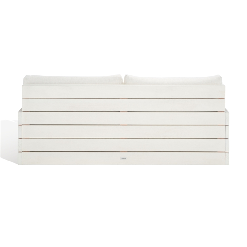 Safavieh Chrissie Wood Patio Sofa in White