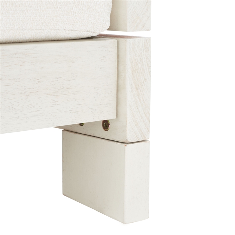 Safavieh Chrissie Wood Patio Sofa in White