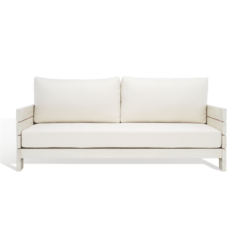 Safavieh Chrissie Wood Patio Sofa in White