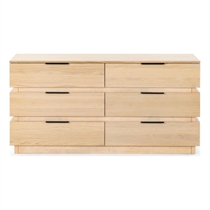 Safavieh Titus 6 Drawer Wood and Metal Stacked Dresser  in Oak