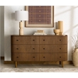 Safavieh Shelbie 6 Drawer Reeded Wood Dresser in Oak / Black