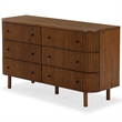 Safavieh Shelbie 6 Drawer Reeded Wood Dresser in Oak / Black