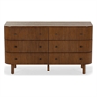 Safavieh Shelbie 6 Drawer Reeded Wood Dresser in Oak / Black