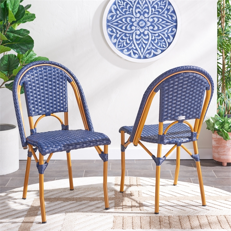 Safavieh California Metal Side Chair in Navy