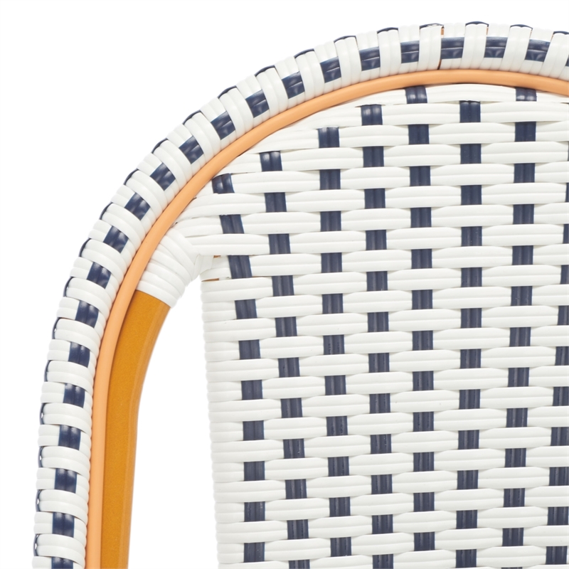 Safavieh California Metal Side Chair  in White / Navy
