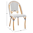 Safavieh California Metal Side Chair  in White / Navy