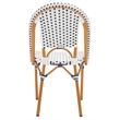 Safavieh California Metal Side Chair  in White / Navy