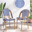 Safavieh California Metal Side Chair  in Navy / White