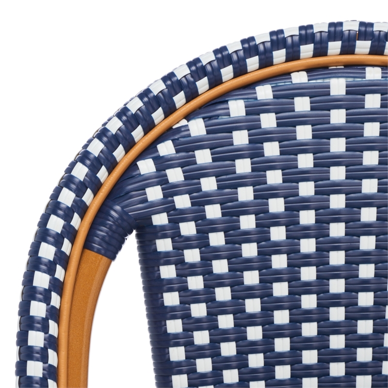 Safavieh California Metal Side Chair  in Navy / White