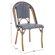 Safavieh California Metal Side Chair  in Navy / White