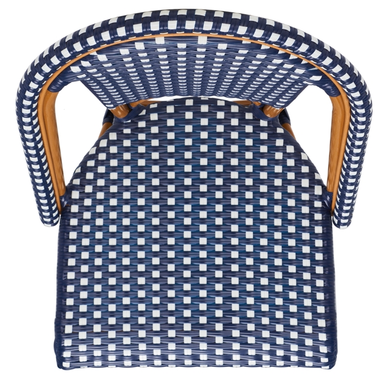 Safavieh California Metal Side Chair  in Navy / White