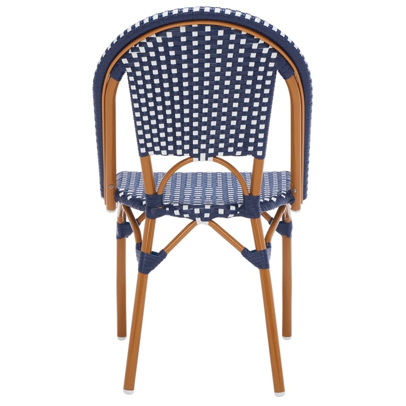 Safavieh California Metal Side Chair  in Navy / White