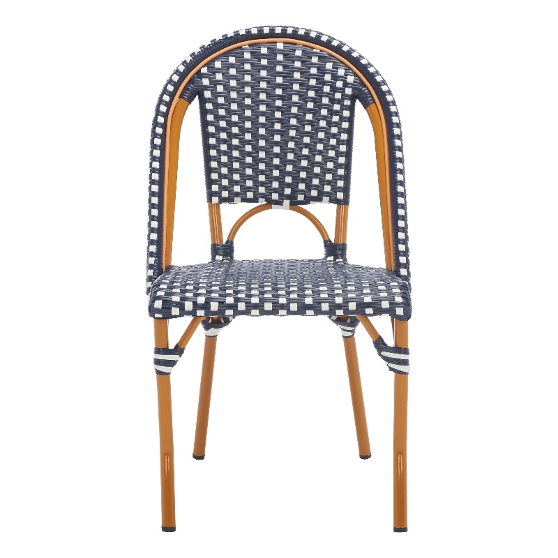 Safavieh California Metal Side Chair  in Navy / White