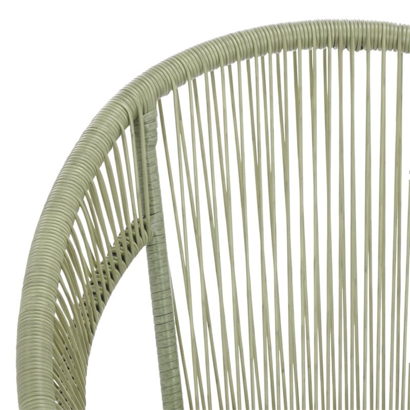 Safavieh Otto 3 Pc Metal and Rattan Set in Green / Black