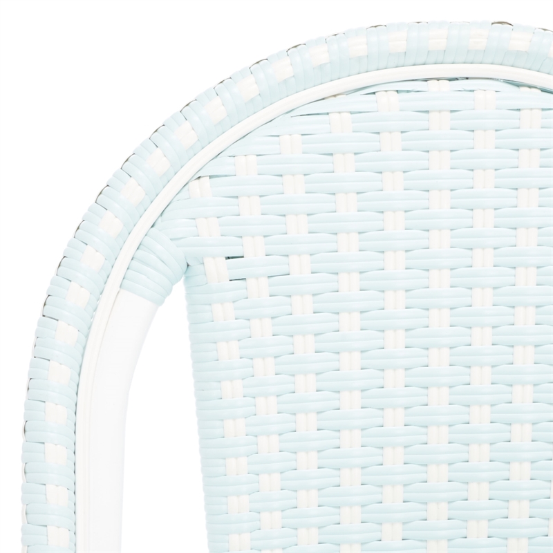 Safavieh California Metal Side Chair in Baby Blue / White