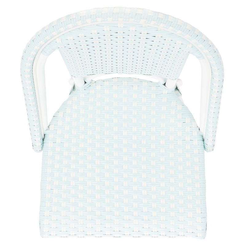 Safavieh California Metal Side Chair in Baby Blue / White
