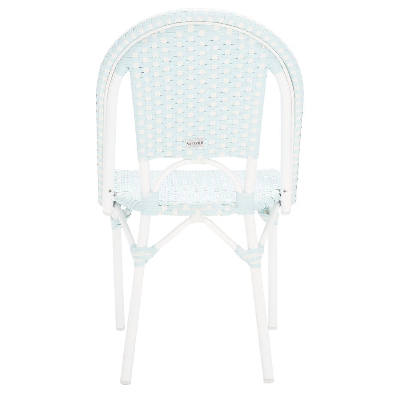 Safavieh California Metal Side Chair in Baby Blue / White