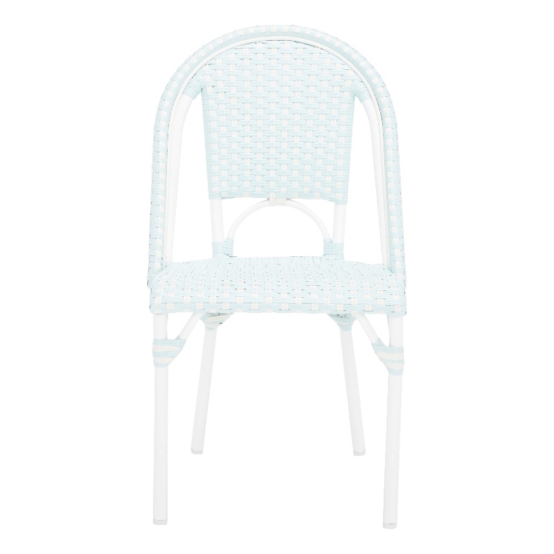 Safavieh California Metal Side Chair in Baby Blue / White