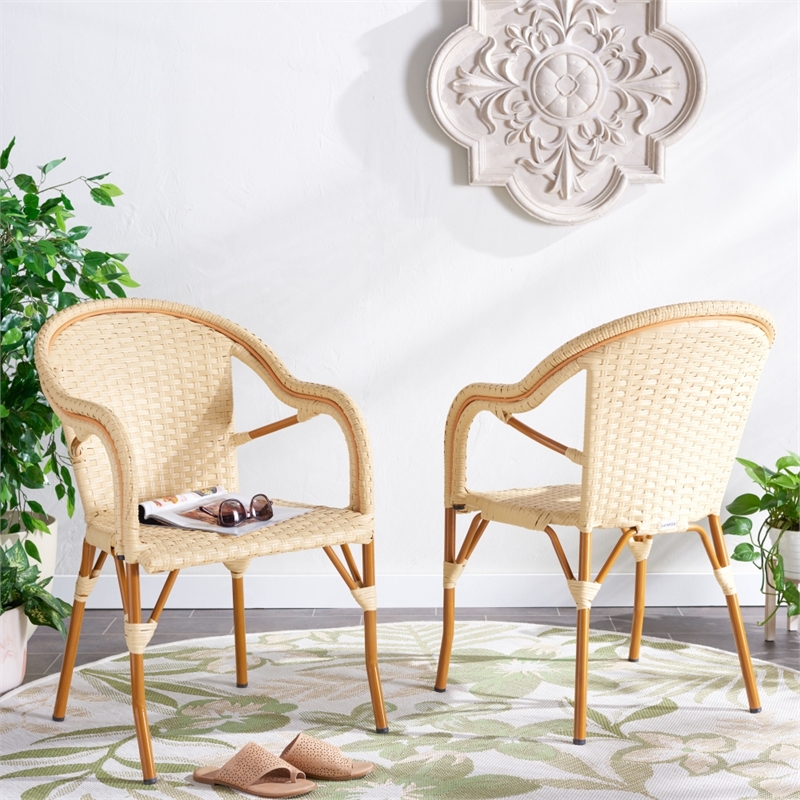 Safavieh California Metal Armchair  in Natural