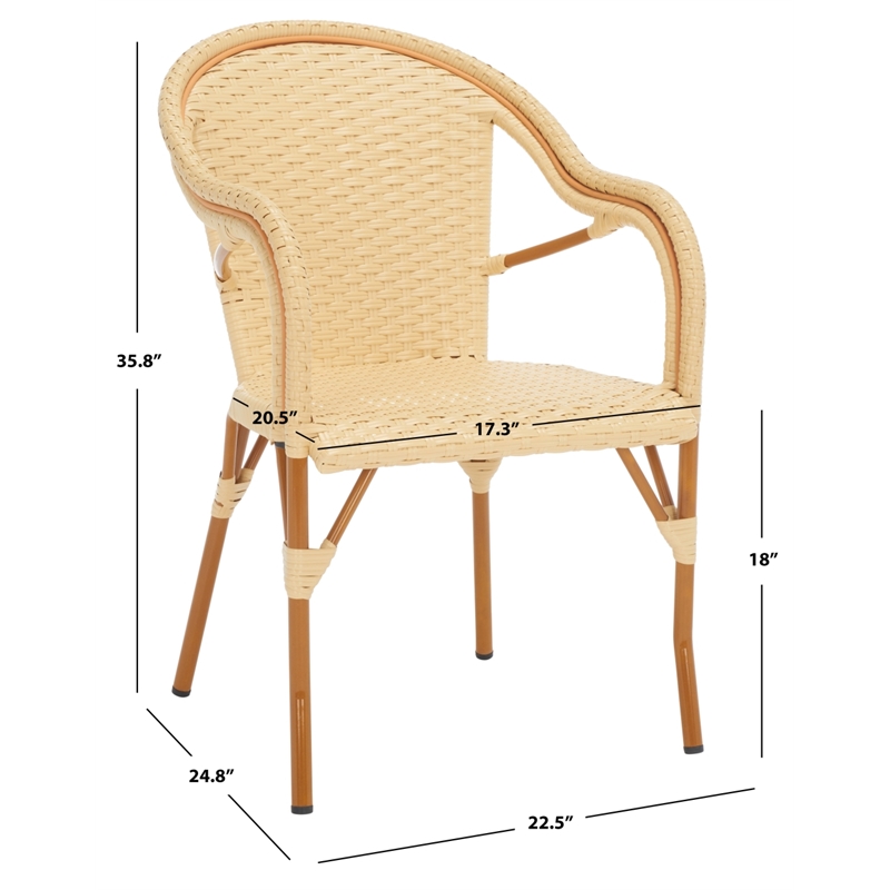 Safavieh California Metal Armchair  in Natural