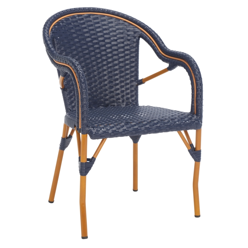 Safavieh California Metal Armchair  in Navy