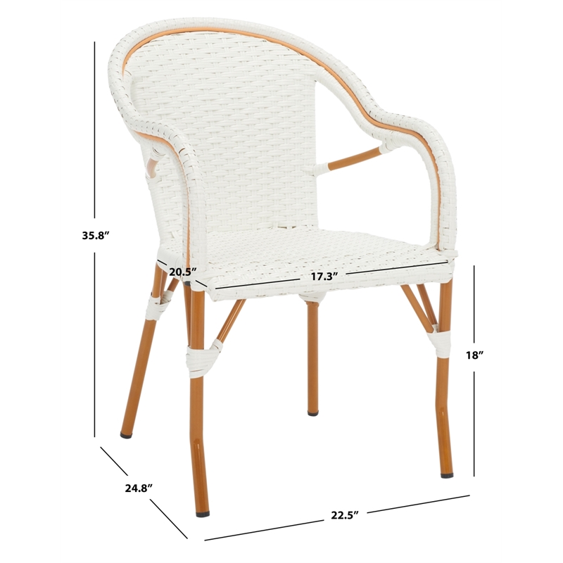 Safavieh California Metal Armchair  in White