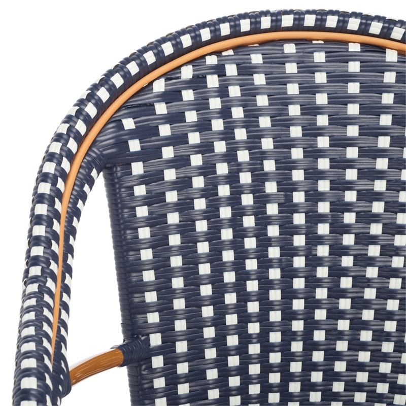 Safavieh California Metal Armchair  in Navy / White