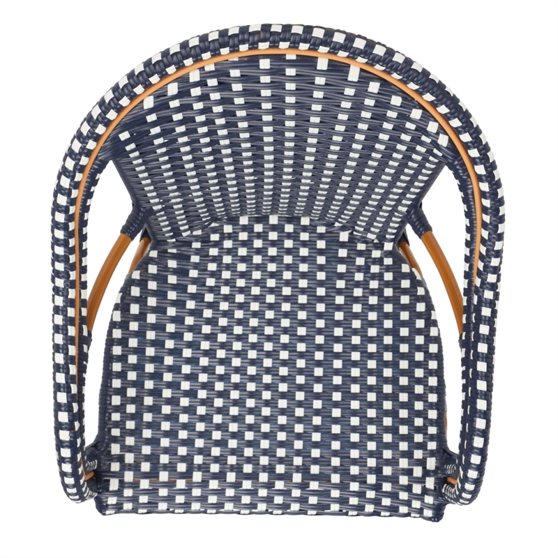 Safavieh California Metal Armchair  in Navy / White