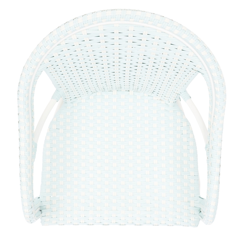 Safavieh California Metal Armchair in Baby Blue / White