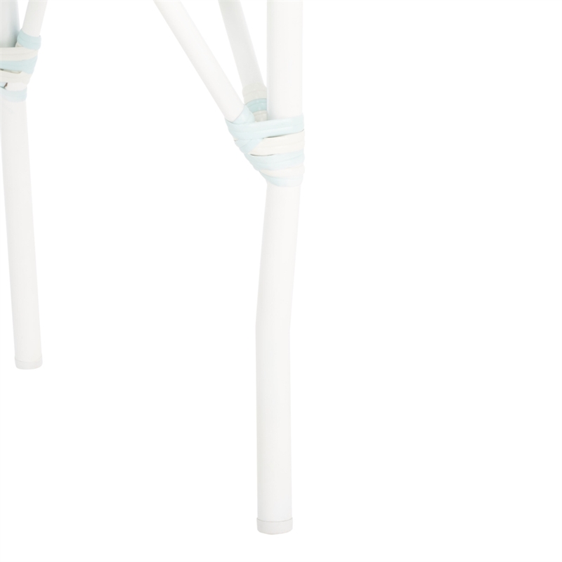 Safavieh California Metal Armchair in Baby Blue / White