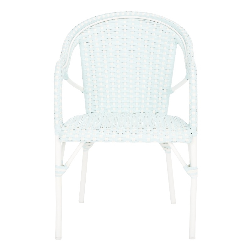 Safavieh California Metal Armchair in Baby Blue / White