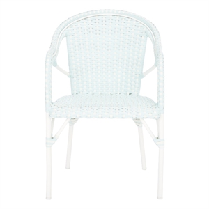 Safavieh California Metal Armchair in Baby Blue / White