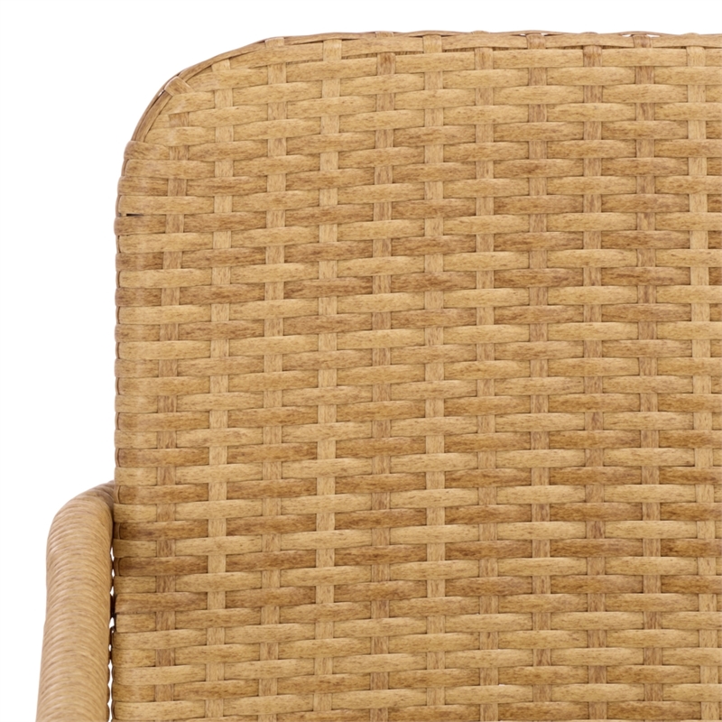Safavieh Drew Metal and Rattan Dining Chair Set of 2 in Natural / Taupe