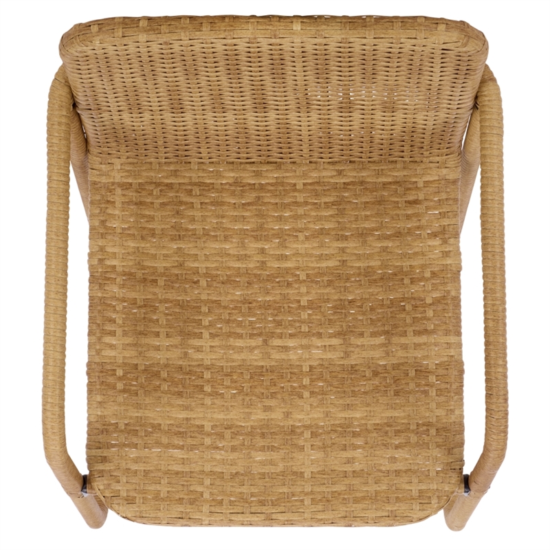 Safavieh Drew Metal and Rattan Dining Chair Set of 2 in Natural / Taupe