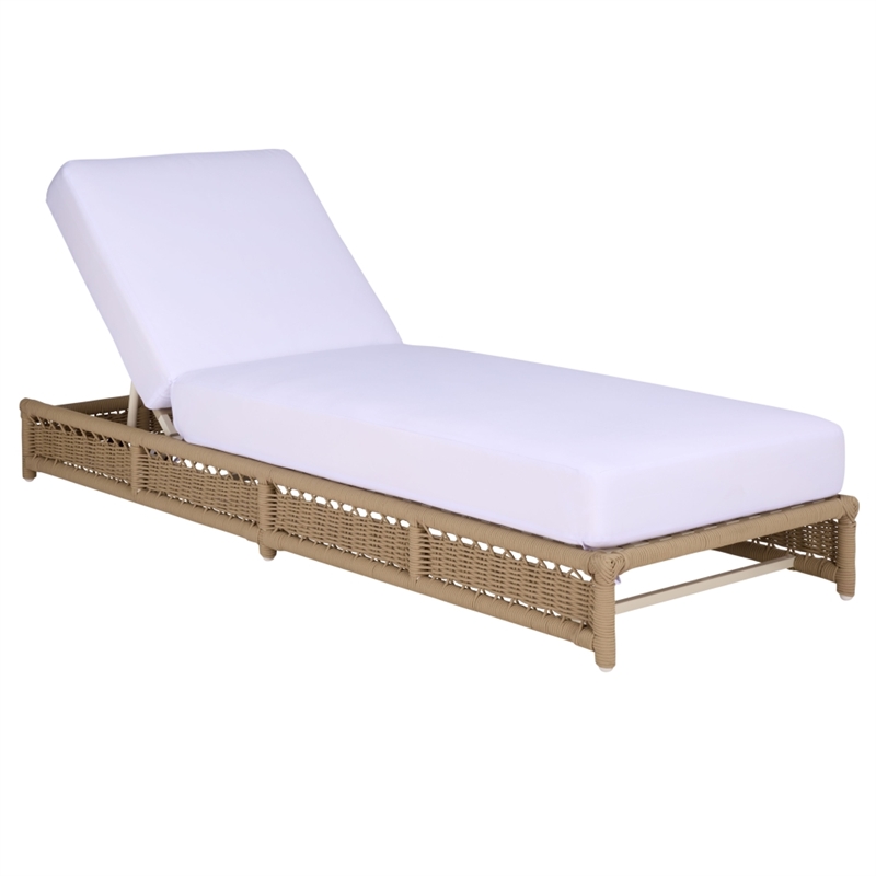 Safavieh Callan Steel and Fabric Lounger in Tan / White