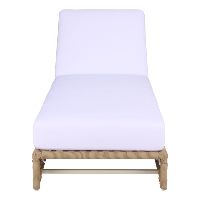 Safavieh Callan Steel and Fabric Lounger in Tan / White