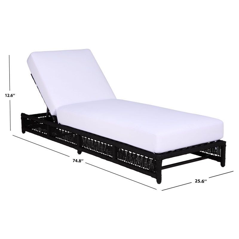 Safavieh Callan Steel and Fabric Lounger in Black / White