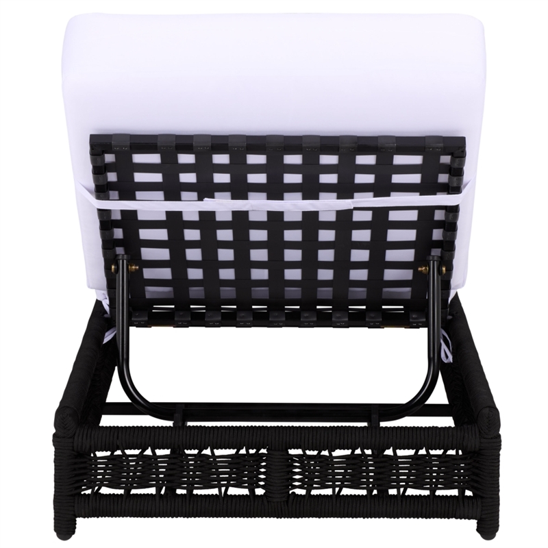 Safavieh Callan Steel and Fabric Lounger in Black / White